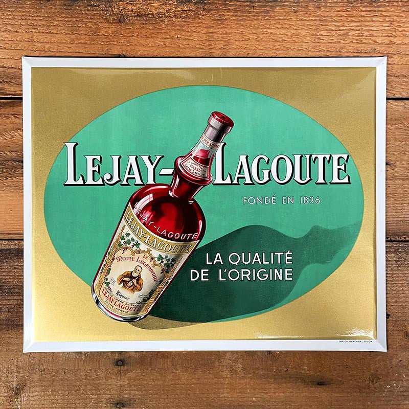 plaque carton publicitaire glacoide lejay lagoutte 1950 1960 cassis dijon alcool apéritif