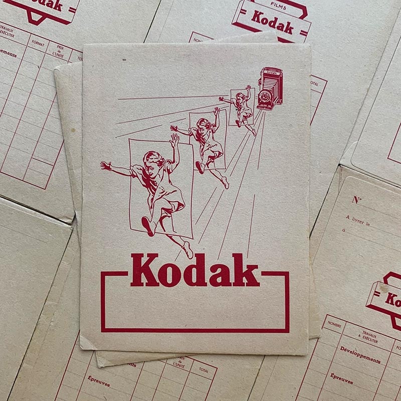 pochette sachet kraft kodak film epreuve tirage photo photographe vintage ancien 1930 1940