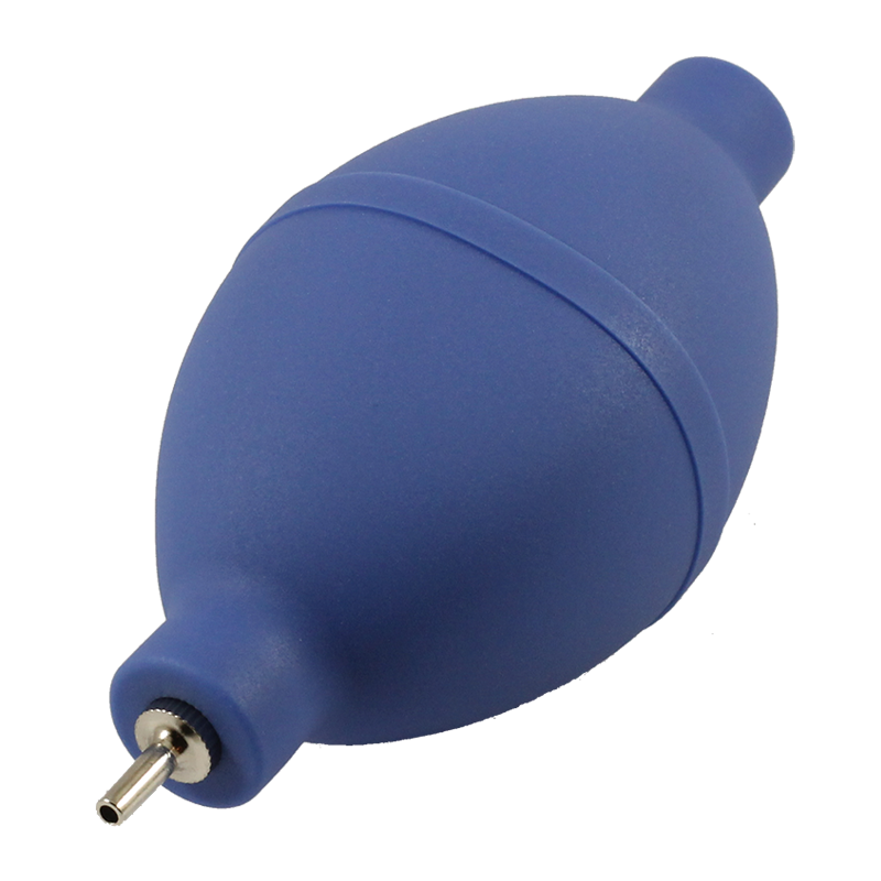 Poire soufflante de nettoyage bleue objectif optique embout metal metallique solide plastique photo