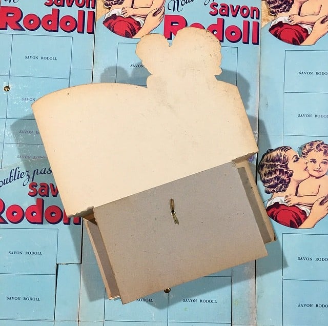présentoir ancien savon rodoll vintage 1930 1940 épicerie pharmacie art deco