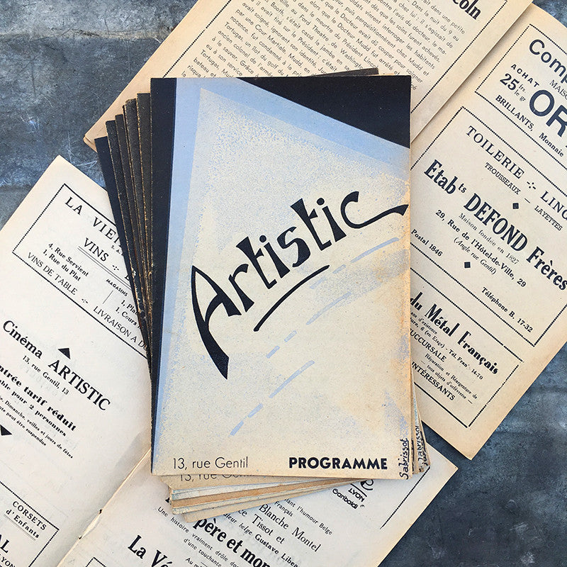 Programme de Cinema Theatre Ancien Lyon Vintage Artistic 1938 1939 1940