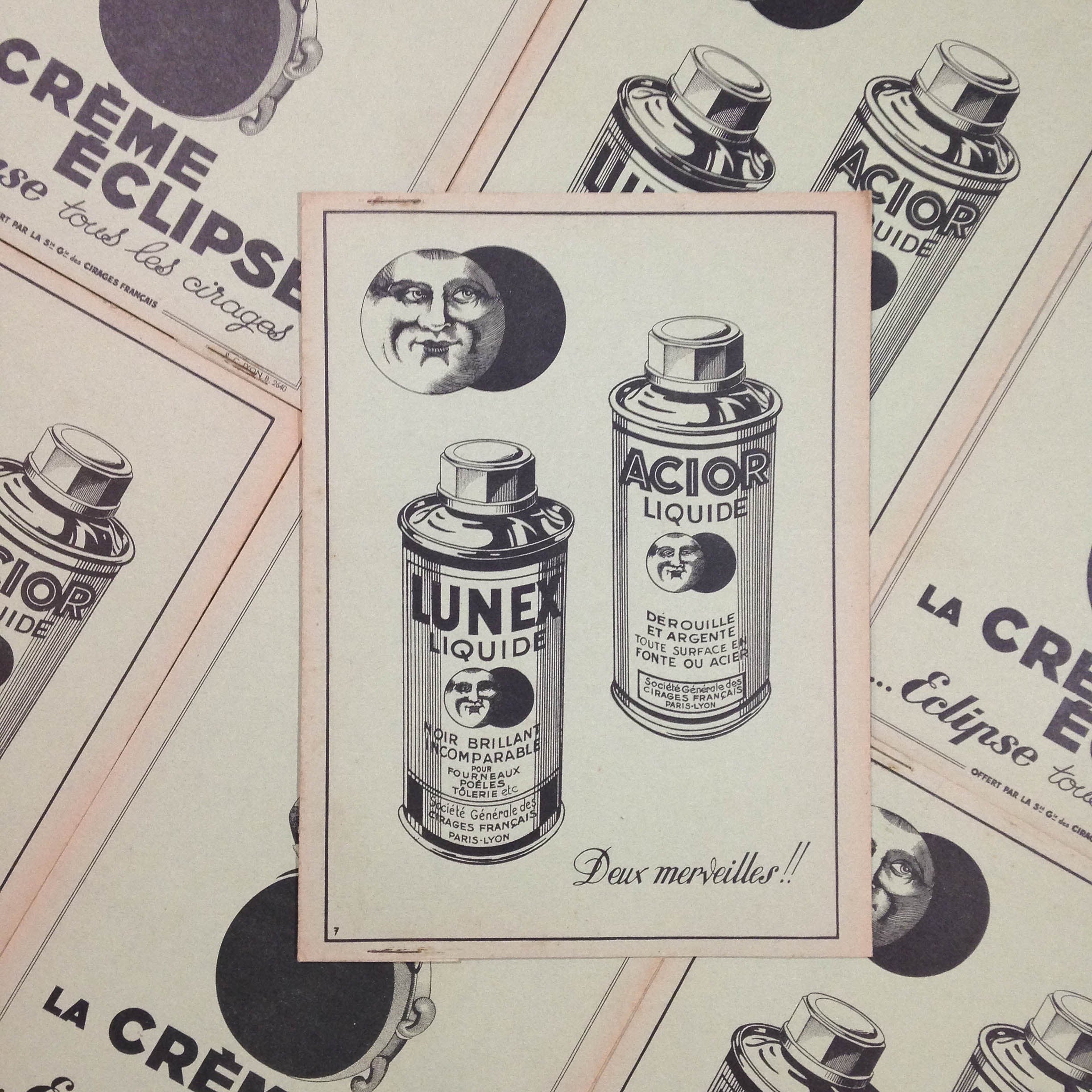 protège cahier papier éclipse ancien vintage crème épicerie 1930 école