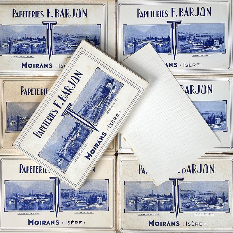 papier ancien ramette bloc ligne 20,5cm barjon moirans 72gr ancien vintage école 1930 1940