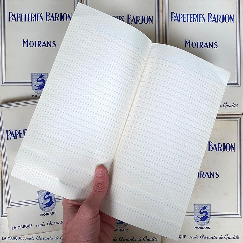 papier ancien ramette bloc ligne 20,5cm barjon moirans 64gr ancien vintage école 1960 1950
