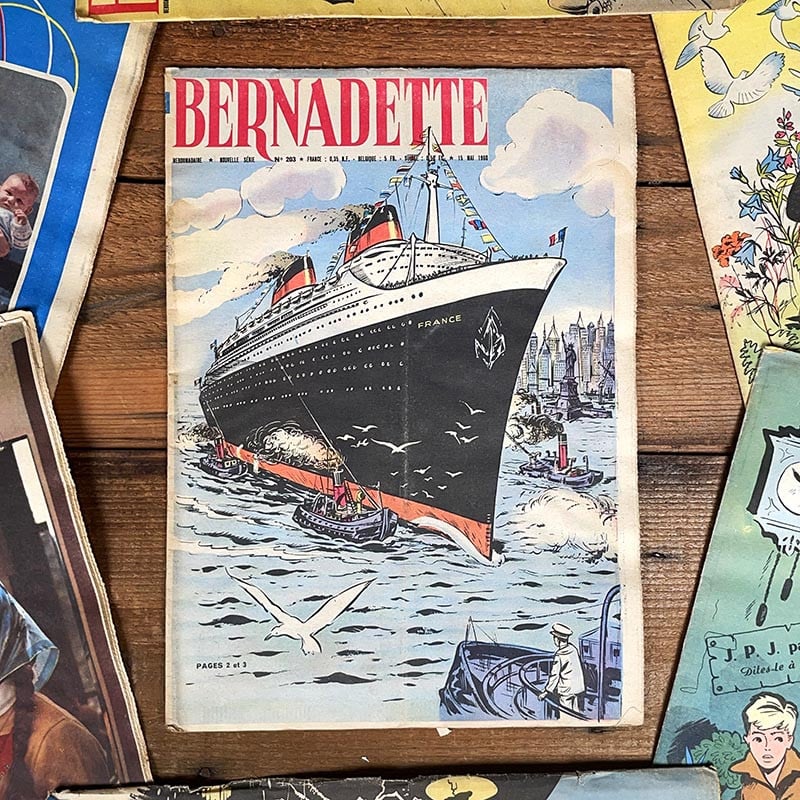 journal revue magazine bernadette fille ancien vintage illustration exemplaire numéro 1958 1963 1950 1960