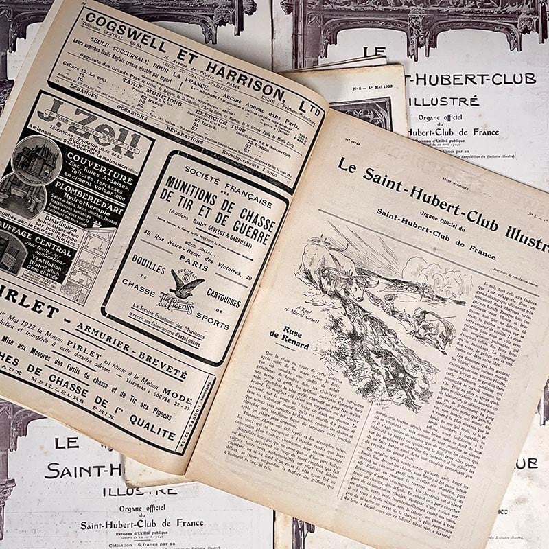 journal revue magazine le saint hubert club illustré chasse pêche ancien vintage illustration exemplaire numéro 1910 1920
