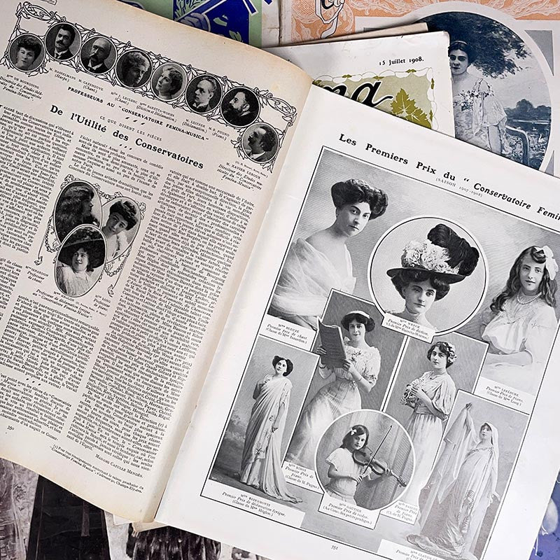 journal revue magazine femina femme 1901 1908 1900 mode ancien vintage illustration exemplaire numéro