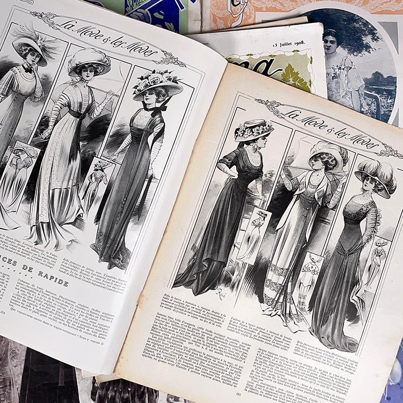 journal revue magazine femina femme 1901 1908 1900 mode ancien vintage illustration exemplaire numéro
