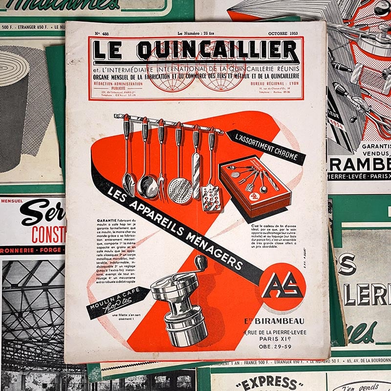 revue fers et quincaillerie machines métallique technique spécialisée ancienne vintage industrielle 1952 1955