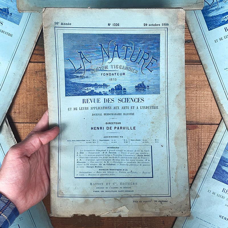 journal revue magazine la nature science gaston tissandier ancien vintage illustration exemplaire numéro 1897 1898 1899