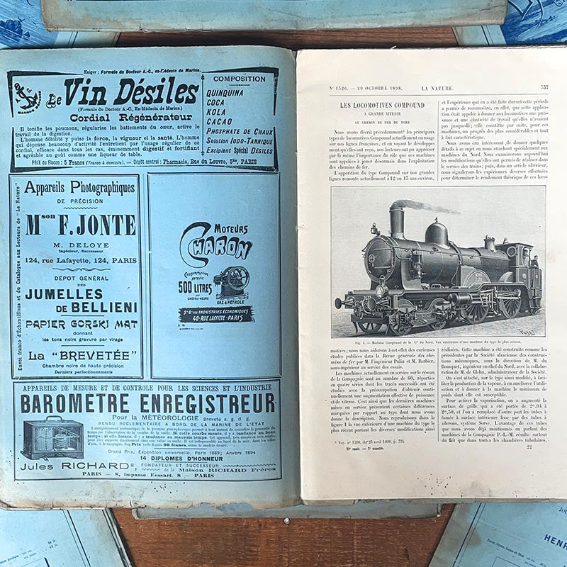 journal revue magazine la nature science gaston tissandier ancien vintage illustration exemplaire numéro 1897 1898 1899