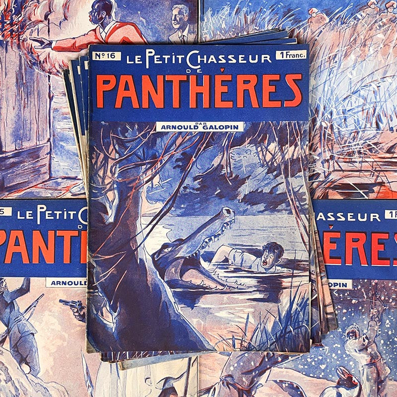 journal revue magazine le petit chasseur de panthères arnould galopin ancien vintage illustration exemplaire numéro 1928 1929