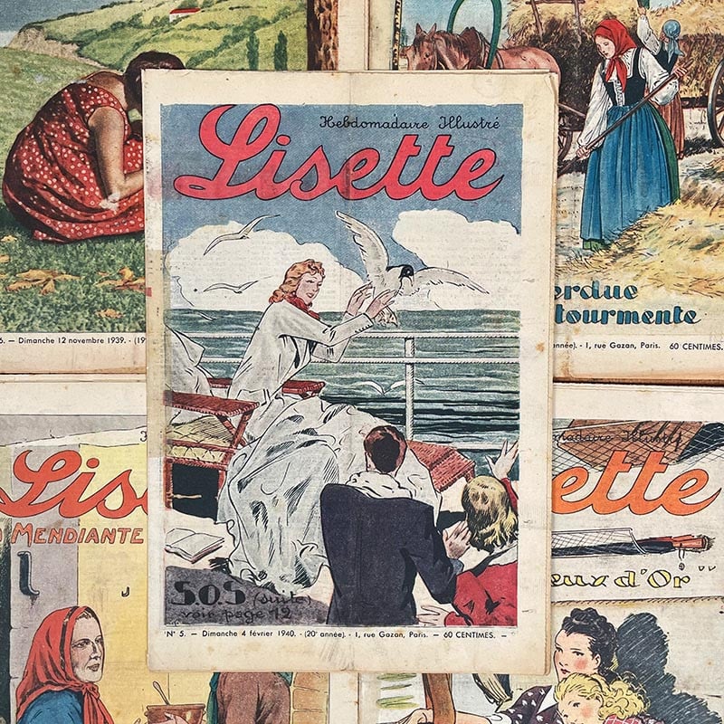 journal revue magazine lisette fille ancien vintage illustration exemplaire numéro 1930 1939 1940 1941