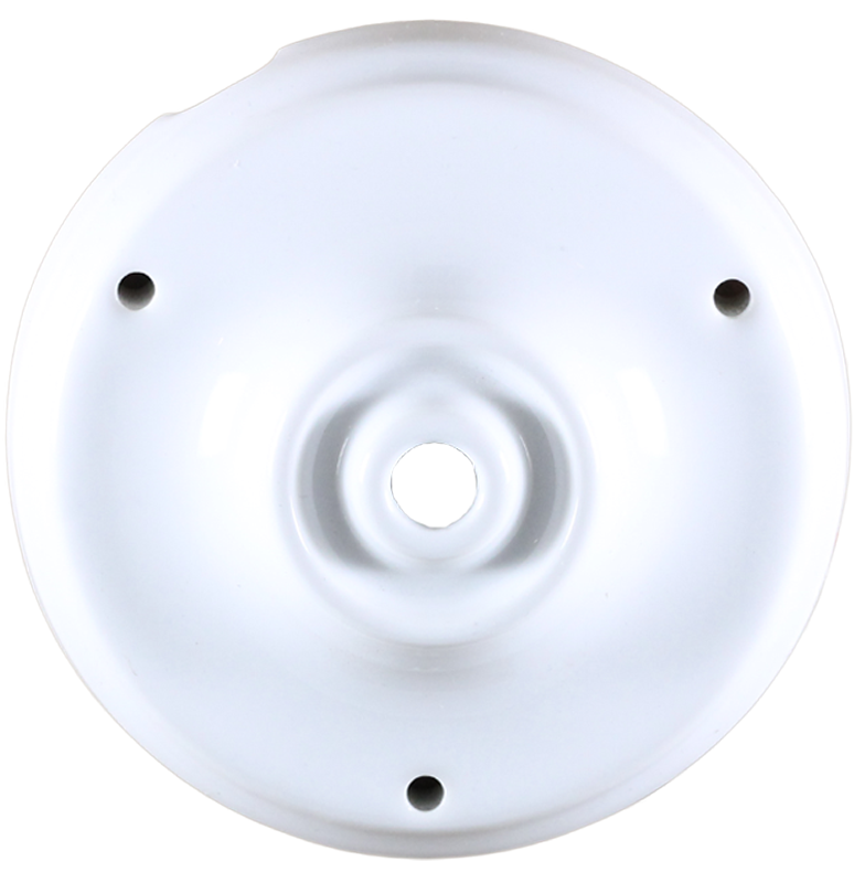 grande rosace porcelaine électricité mur plafond ancien vintage quincaillerie accessoire e27 105mm 10,5cm blanche