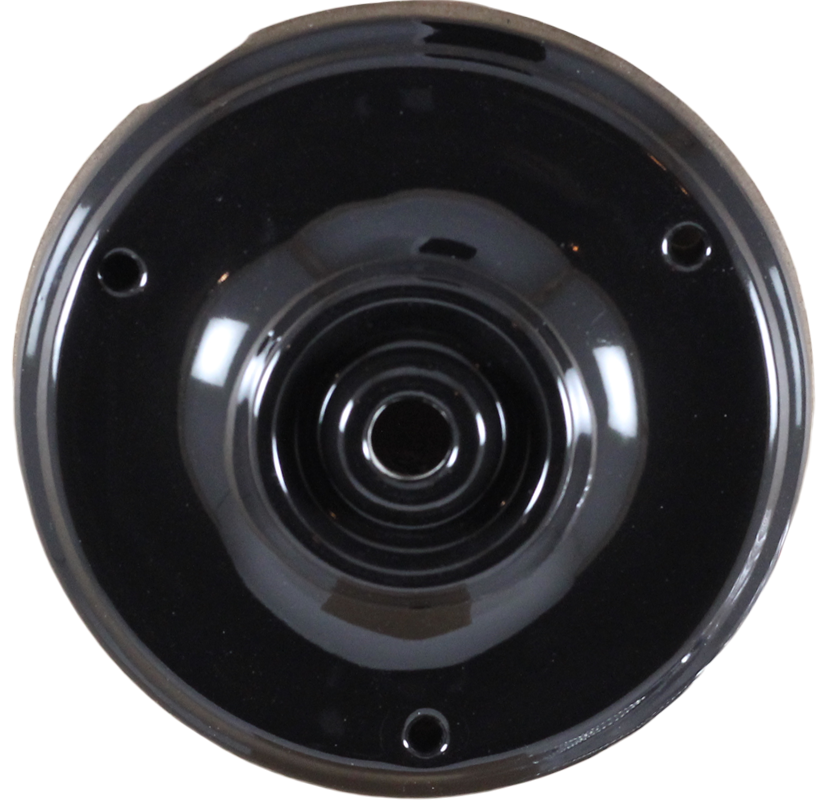 grande rosace porcelaine électricité mur plafond ancien vintage quincaillerie accessoire e27 105mm 10,5cm noire