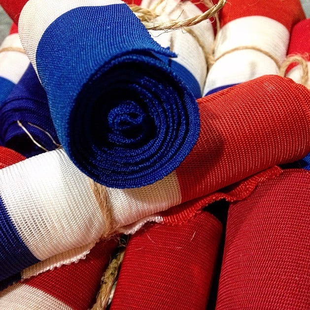ruban france tricolore drapeau bande élastique ancien vintage mercerie 1960