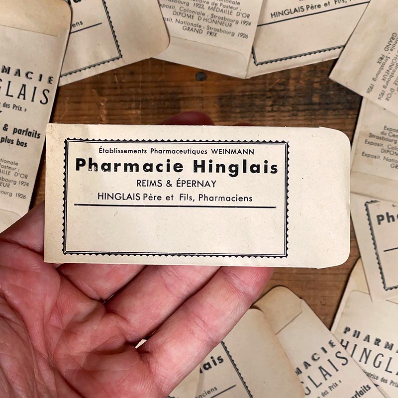 petit sachet ancien pharmacie hinglais epernay marne 1920 moderatrice des prix