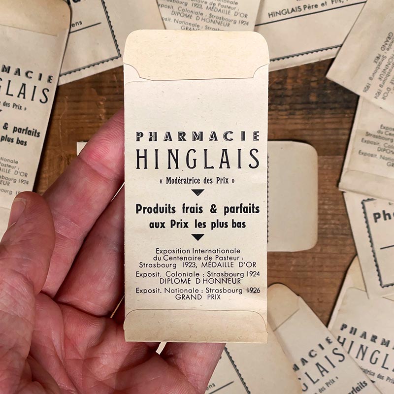 petit sachet ancien pharmacie hinglais epernay marne 1920 moderatrice des prix