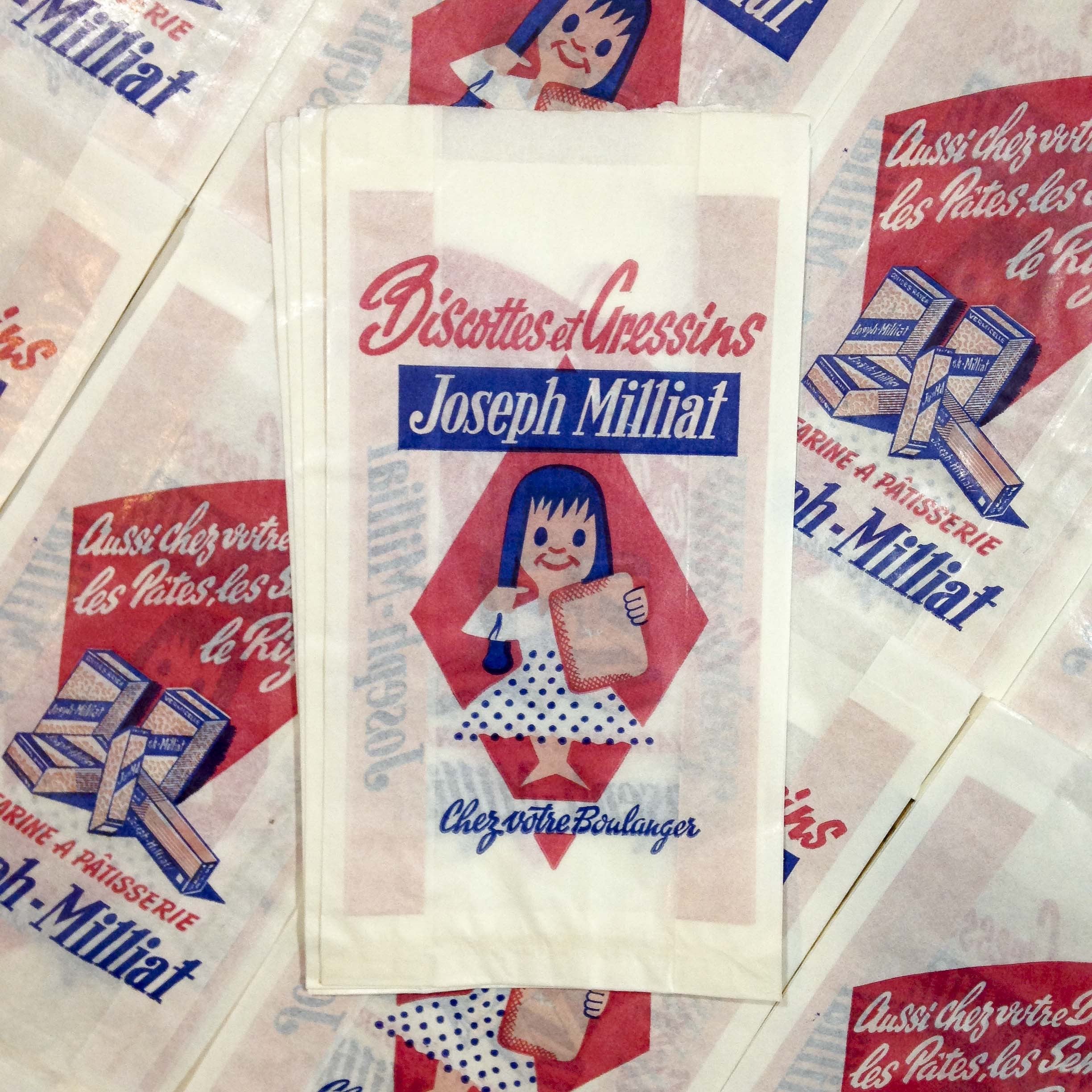biscottes joseph milliat ancien vintage papier épicerie 1950