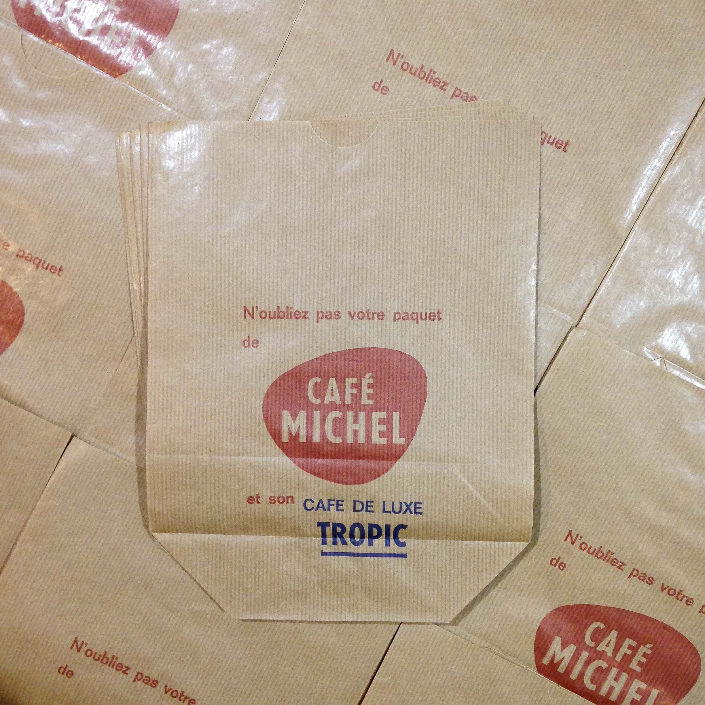 café michel sachet papier ancien vintage épicerie 1960
