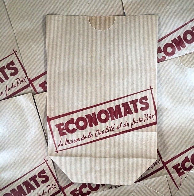 sachet ancien economats épicerie vintage 1950 1960 kraft