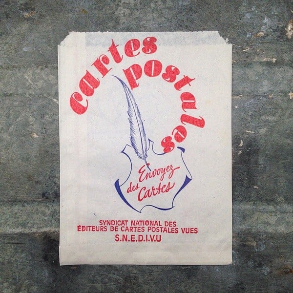 sachet ancien carte postale emballage papier vintage 1960 1966 envoyez