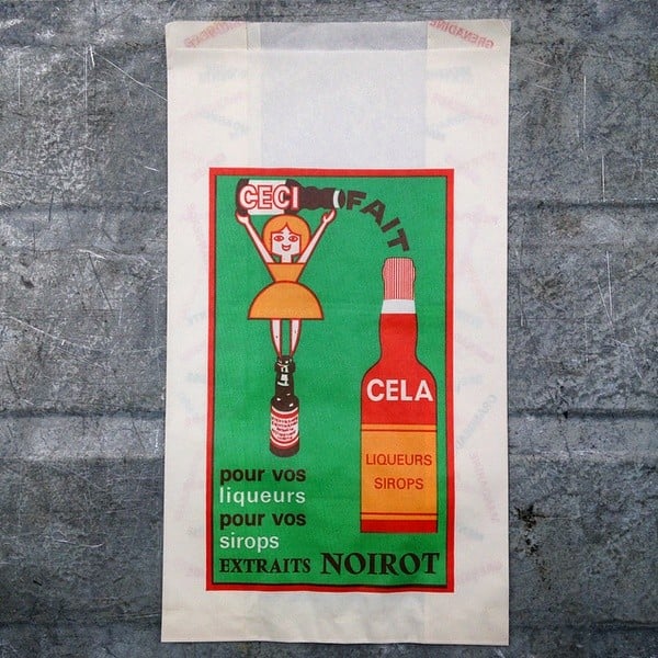 sachet extraits noirot liqueur papier ancien vintage épicerie 1960