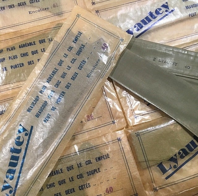 sachet ancien faux col militaire chemise homme lyautey mercerie 1920 1930