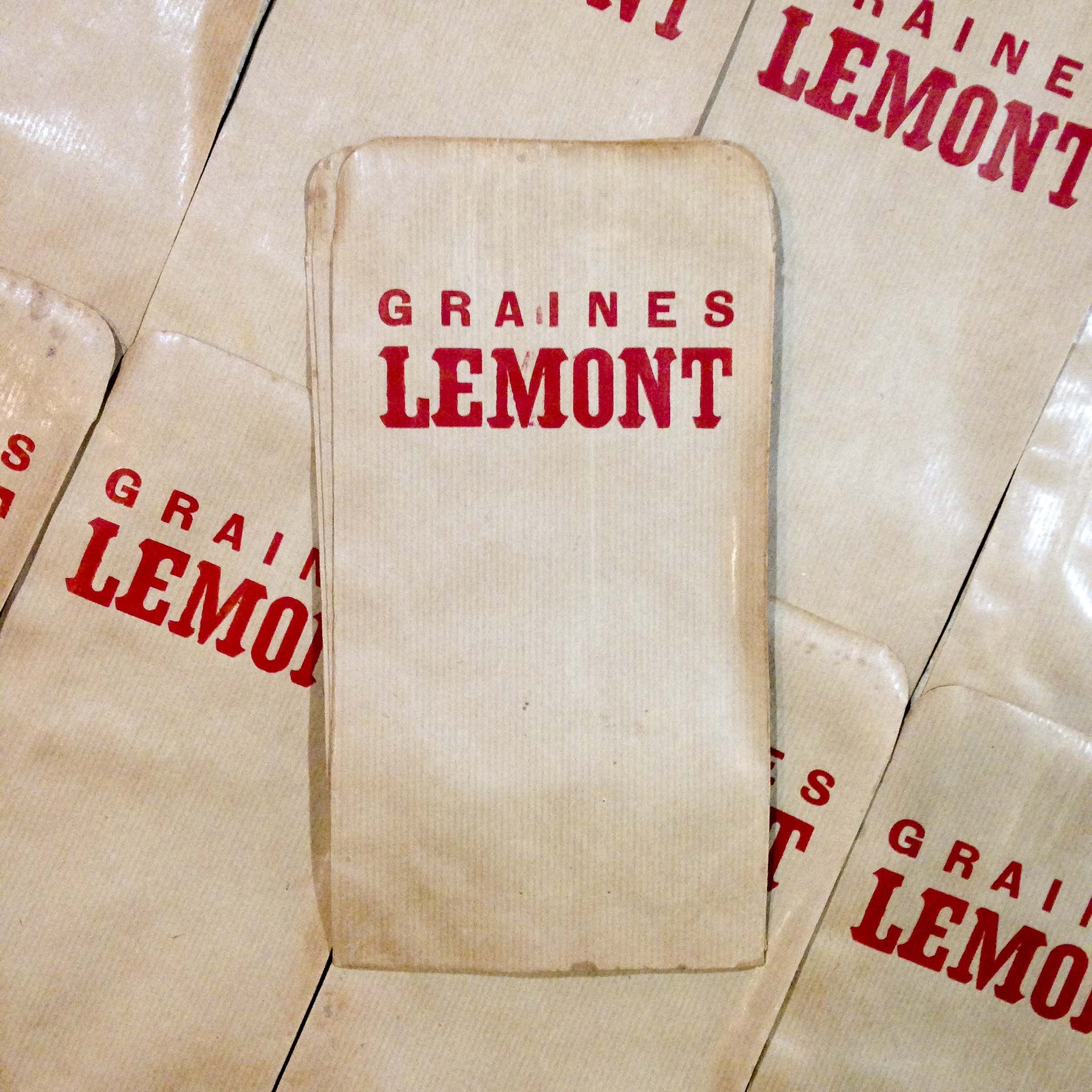 sachet papier ancien vintage graines lemont épicerie 1960