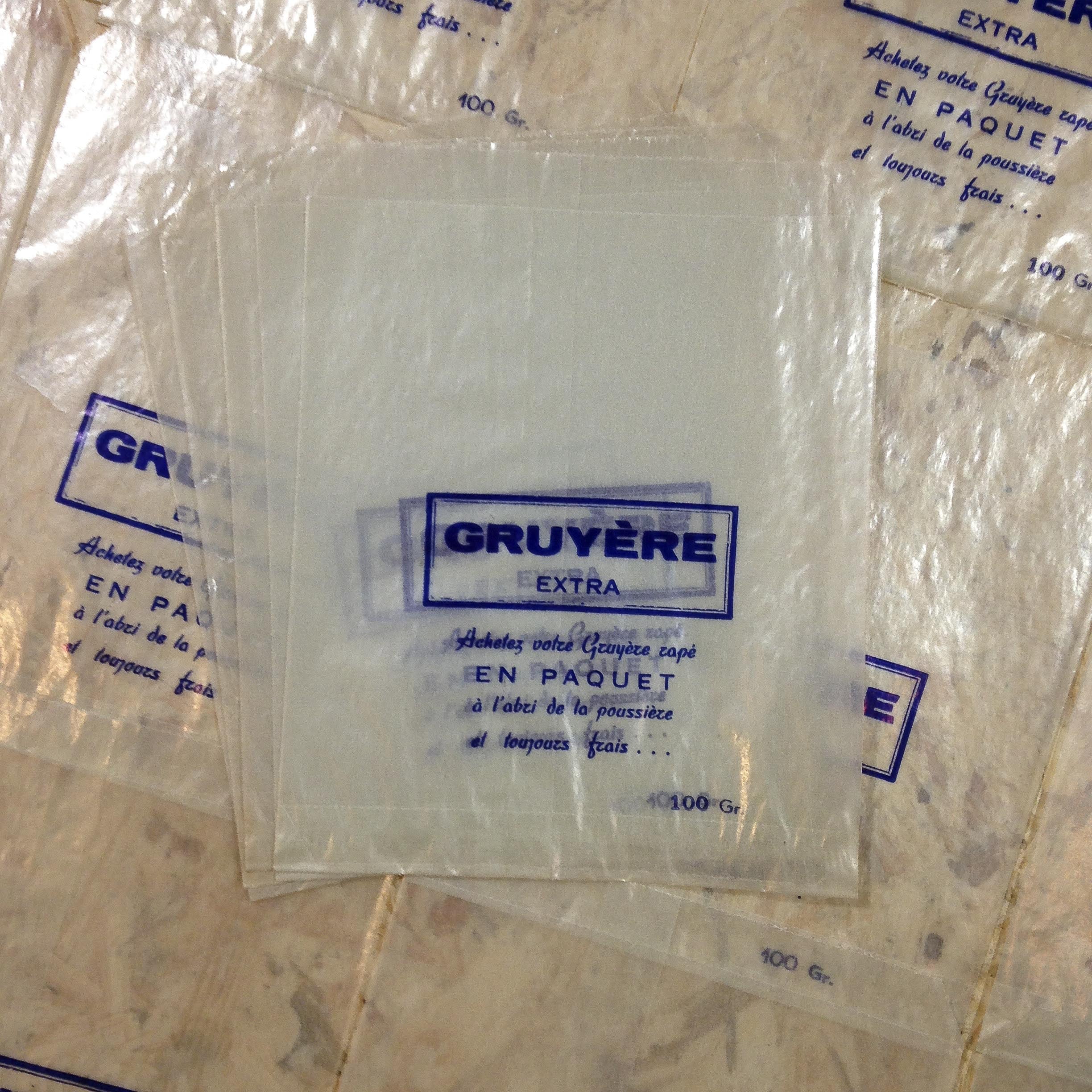 sachet gruyère extra fromage fromagerie ancien vintage 1960
