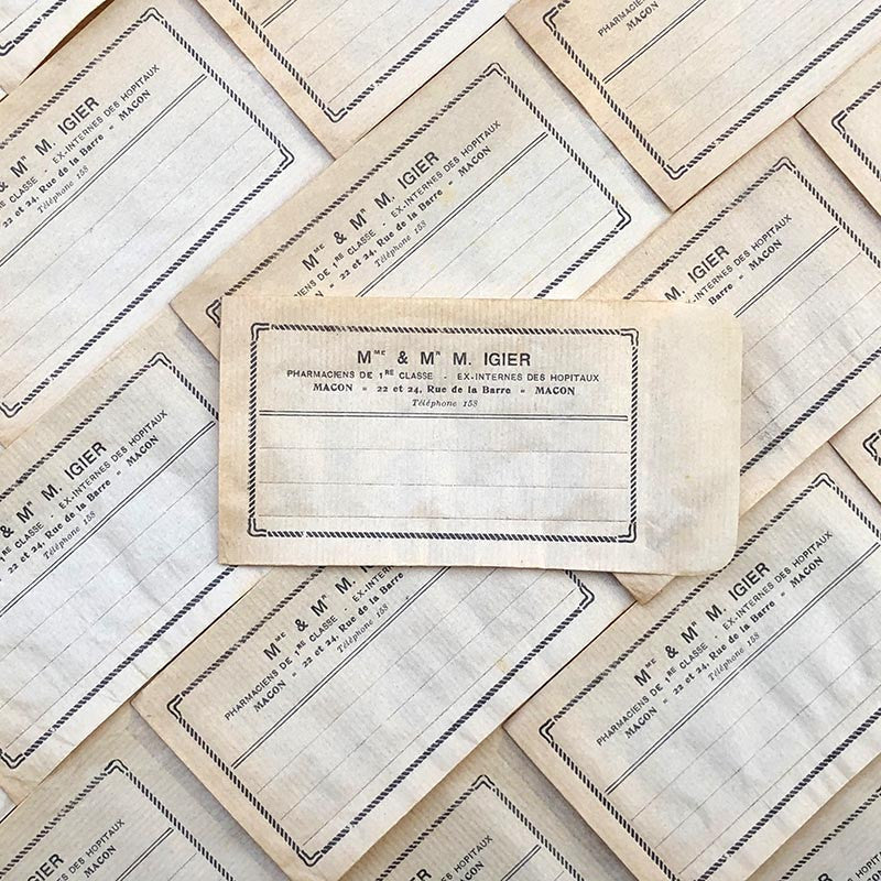 sachet pharmacie m mme igier macon ancien stock vintage 1940 1930 emballage
