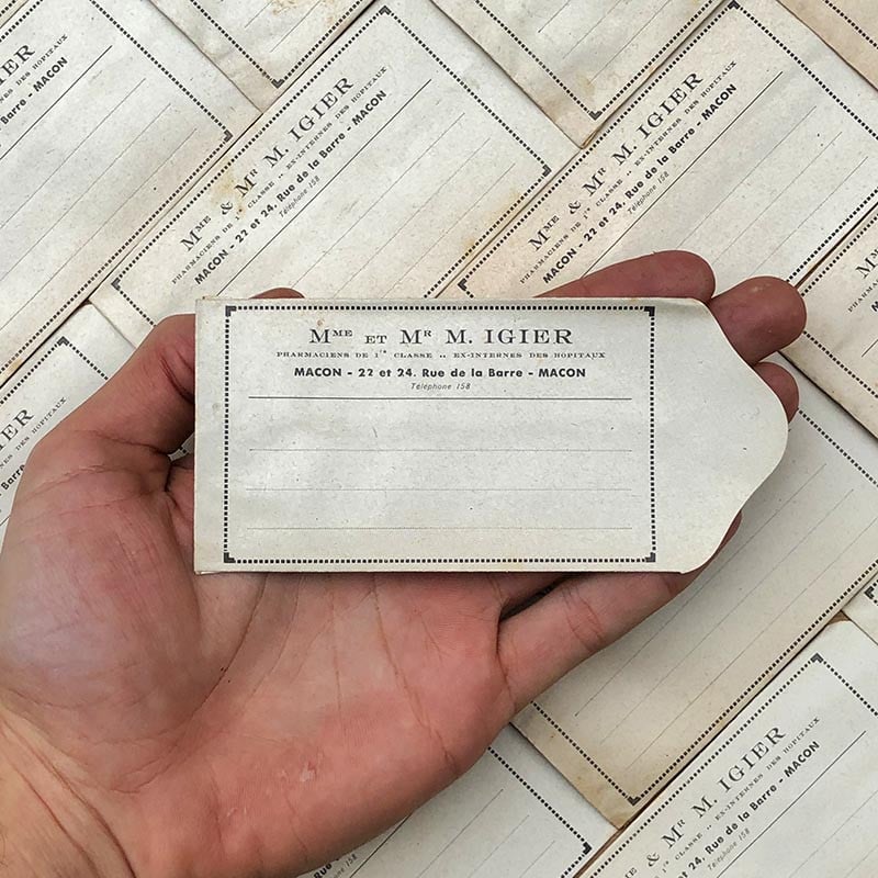sachet pharmacie m mme igier macon ancien stock vintage 1940 1930 emballage