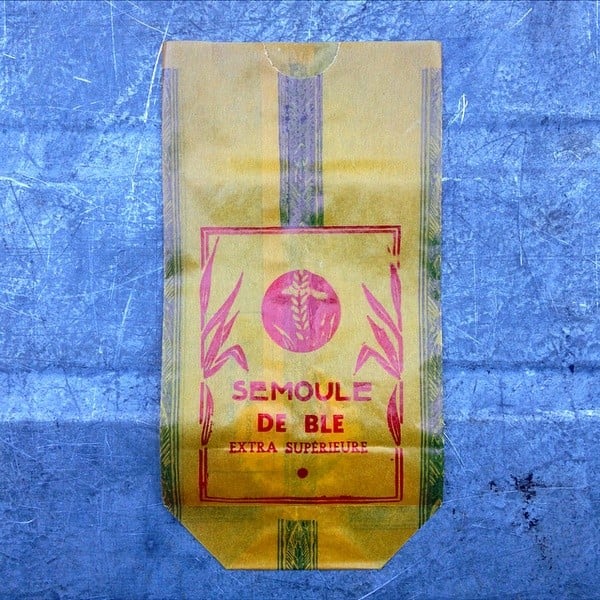 sachet ancien en papier vintage semoule de blé agriculture campagne restaurant 1950