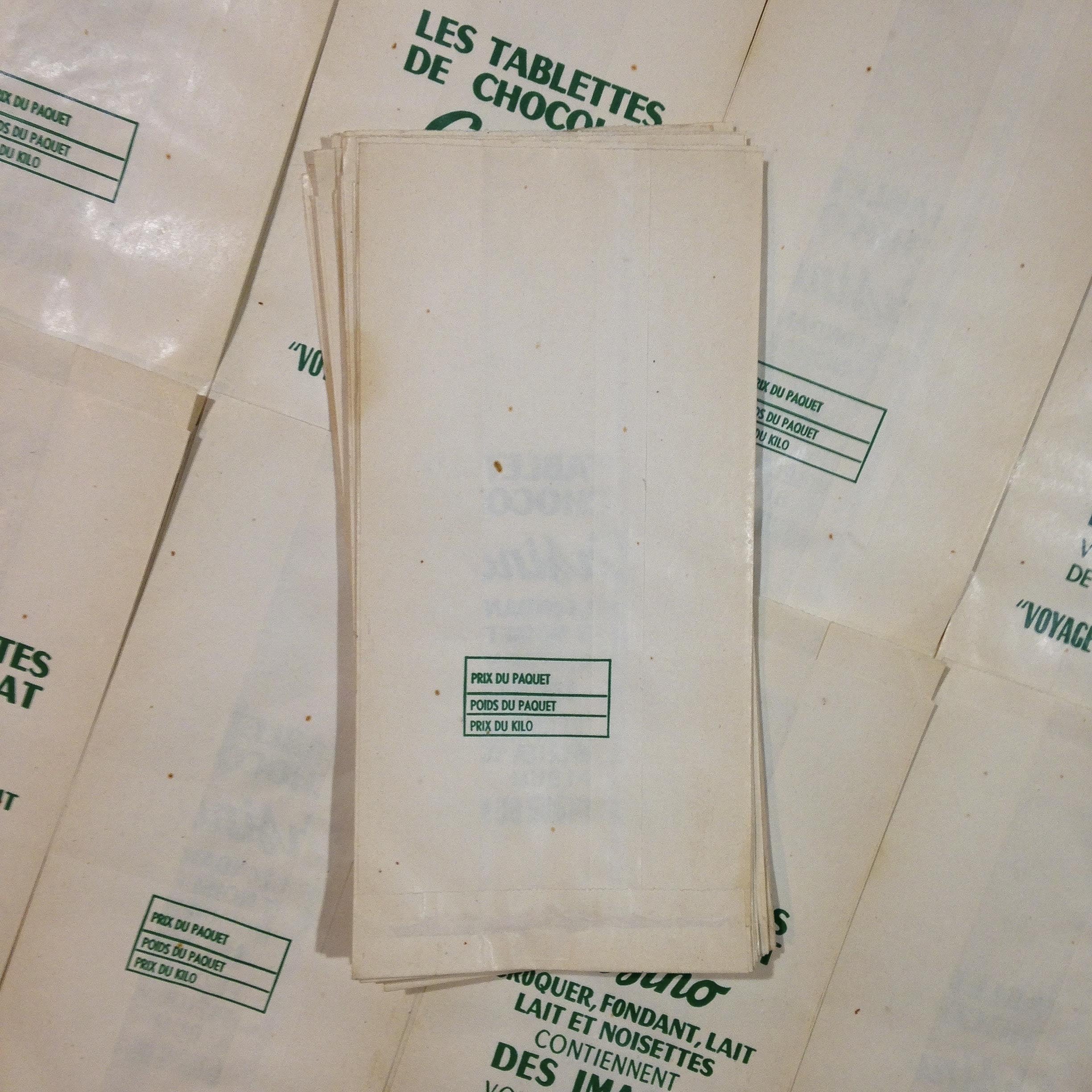 sachet papier tablettes chocolat Casino ancien vintage épicerie 1960