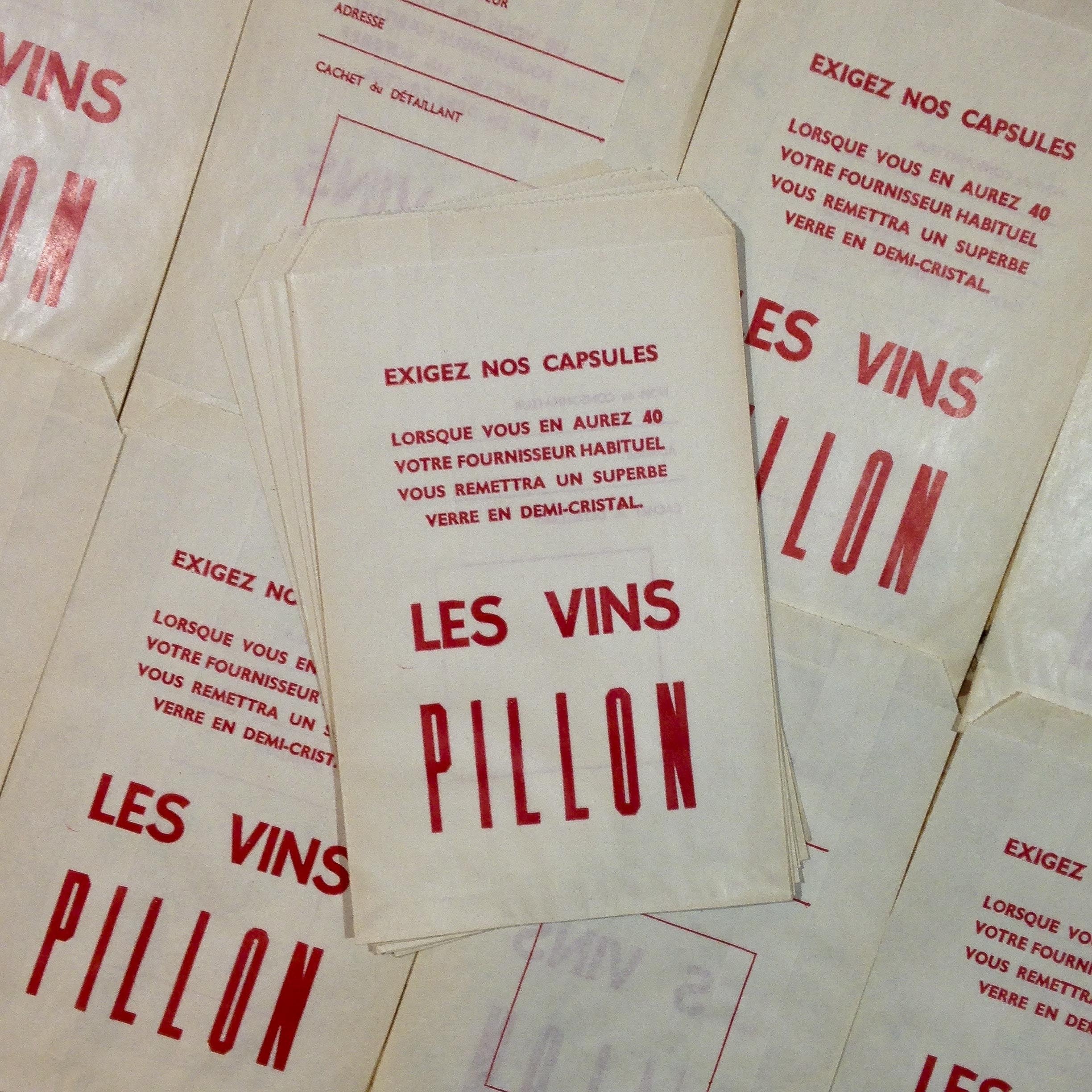 sachet vin pillow paper ancien vintage épicerie 1960