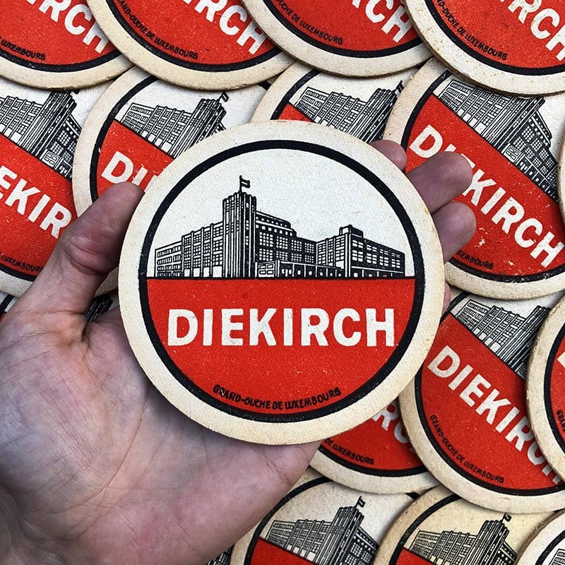 dierkirch luxembourg bière alcool aperitif sous bock carton ancien vintage alcool 1960 bar café