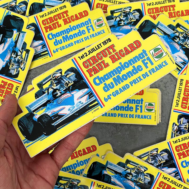sticker autocollant championnat du monde circuit paul ricard 1978 sport vintage photo course formule 1 F1