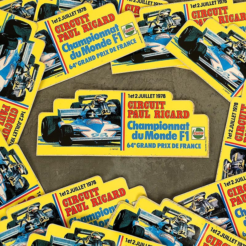 sticker autocollant championnat du monde circuit paul ricard 1978 sport vintage photo course formule 1 F1