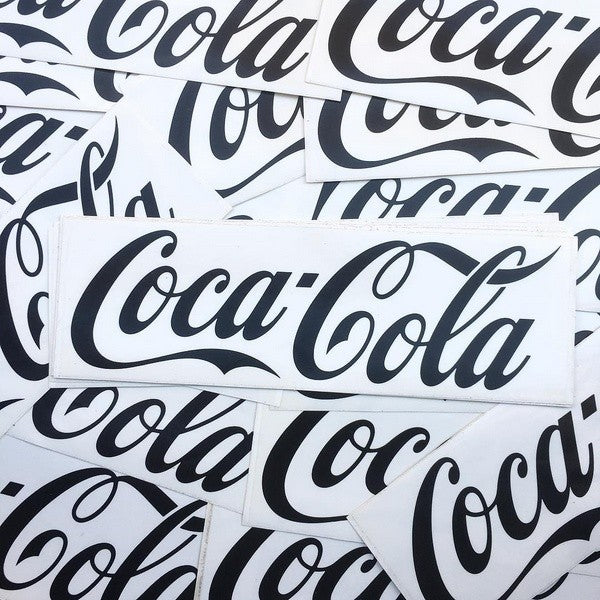 sticker ancien coca-cola vintage ancien 1980 frigo glacière ancienne présentoir transparent