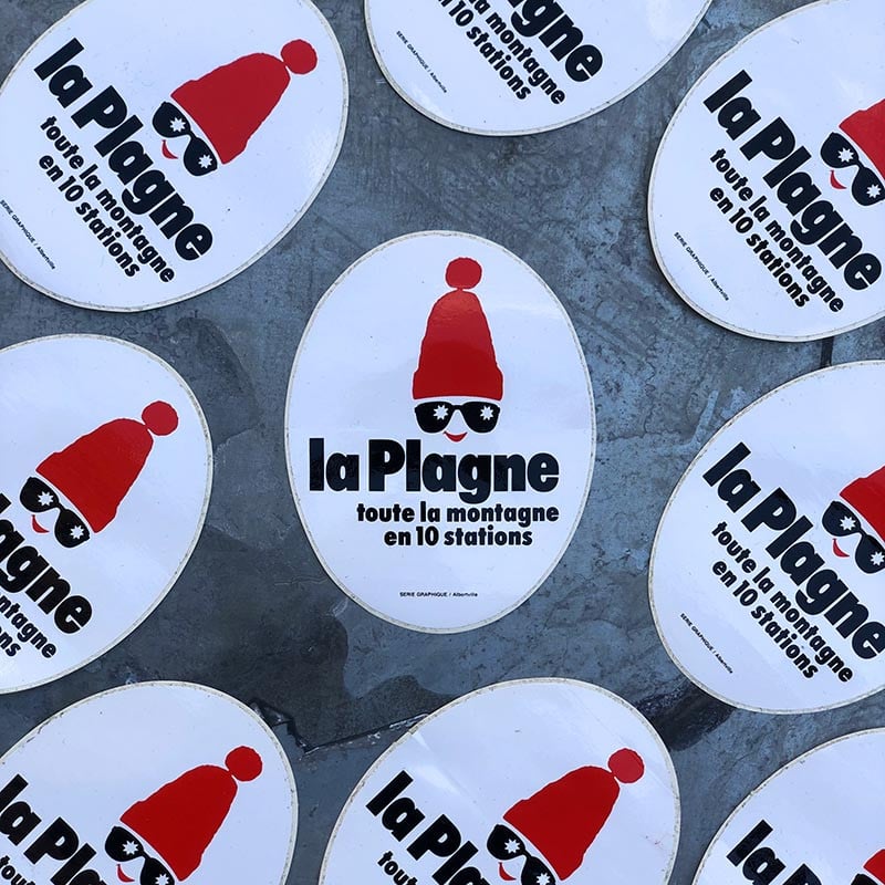 sticker station de ski snow la plagne savoie sport hiver 1990 1992 ancien vintage