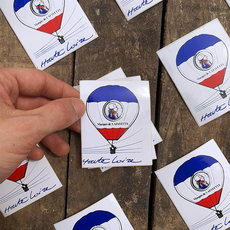 sticker le marquis de lafayette les montgolfières de la haute loire 1995 autocollant ancien vintage