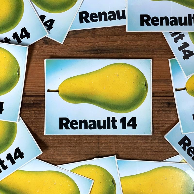 sticker autocollant ancien vintage renault 14 la poire 1976 1983 1980 voiture auto