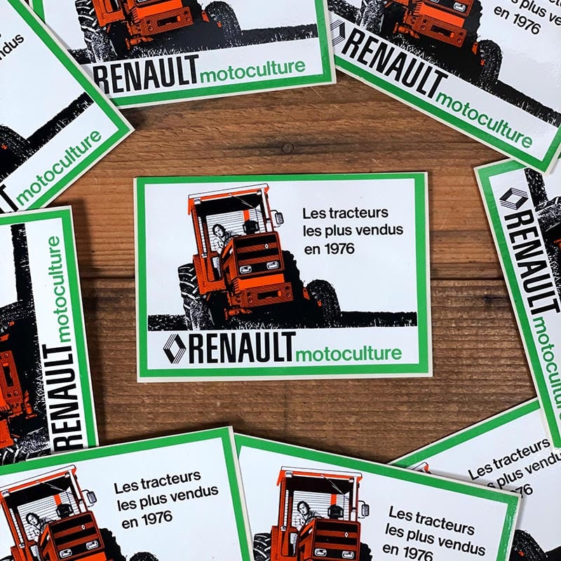 sticker autocollant ancien vintage renault 14 la poire 1976 motoculture motoculteur tracteur campagne