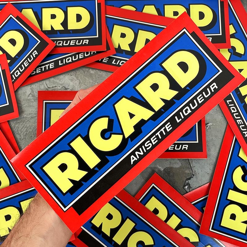 sticker autocollant ricard anisette liqueur bar restaurant alcool aperitif 1970 1980