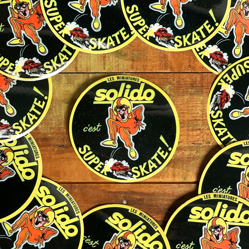 sticker autocollant ancien vintage solido super skate 1980