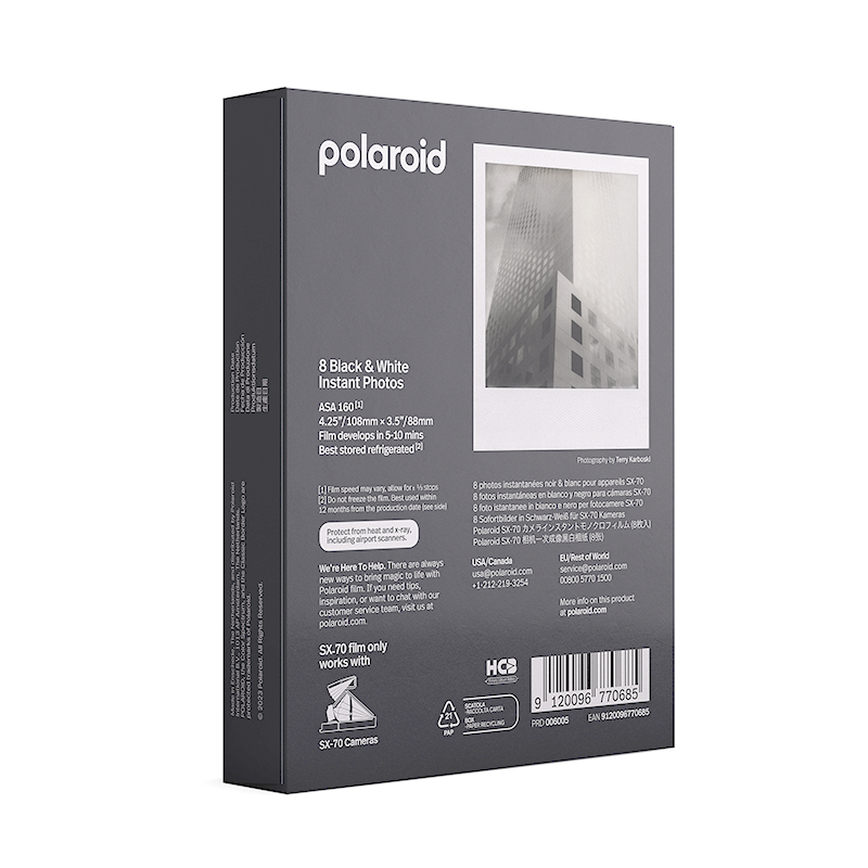 Polaroid Pellicule SX-70 film noir et blanc bord sx 70 photo instantanée argentique