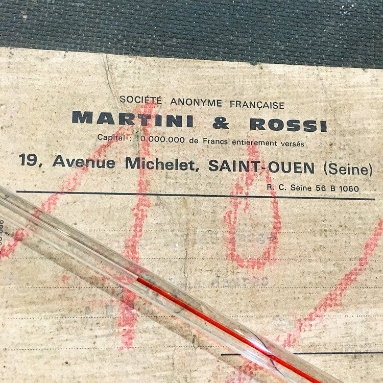 grand thermomètre martini plaque émaillée ancien usine atelier alcool vintage 1960 verre