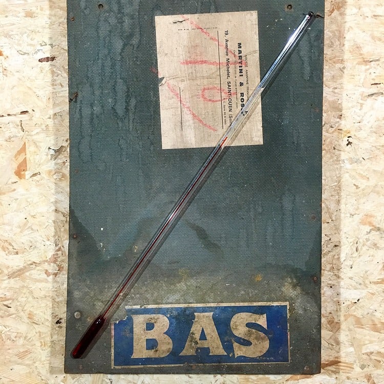 grand thermomètre martini plaque émaillée ancien usine atelier alcool vintage 1960 verre
