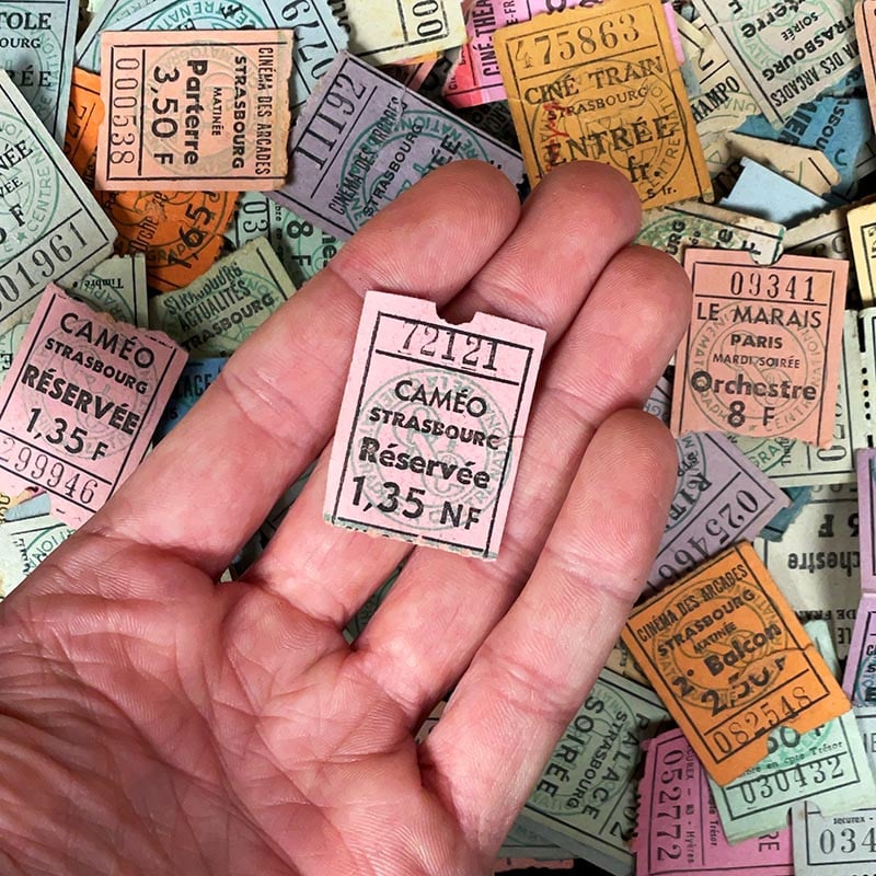 ticket de cinéma ancien séance papier petit 1950 1960 1970 france français vintage