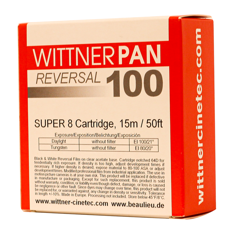 wittner pan 100 noir et blanc inversible super 8 caméra film 15m